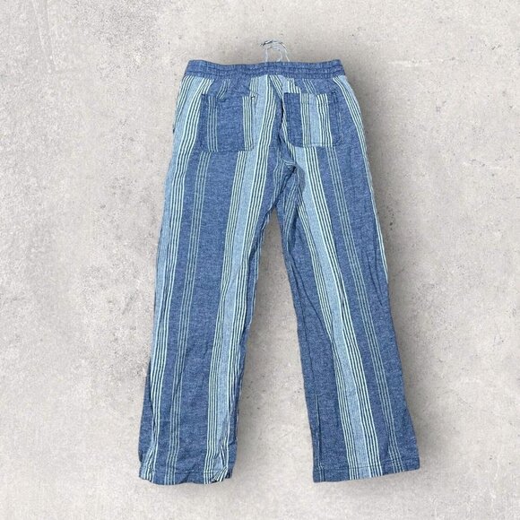 Old Navy‎ Linen Blend Pants Women's Small Pull On Casual Beach Summer Striped - Picture 7 of 12